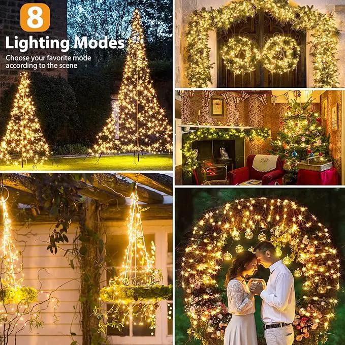 Kolpop Solar Fairy Lights Outdoor, 32FT 80LED Twinkle Light Outdoor Waterproof, 8 Modes Copper Wire Mini String Lighting for Garden Christmas Tree Outside by GreenHaven Gardens