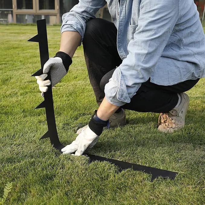 KOL Galvanized Steel Flexible Garden Lawn Edging, 10-Pack Black Metal Landscape Edging Strips - Heavy Duty Hammer-in Border with 11 Clips - 16-Gauge - 40" L x 4.5" H (33FT Total Length) by GreenHaven Gardens