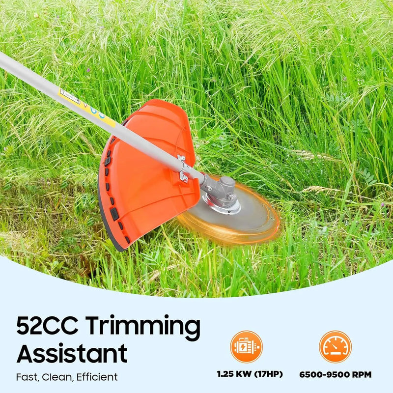 2025 New 52CC 2-Stroke Gas Weed Wacker, 5-in-1 Multi-Functional Lawn Mower Garden Hedge Trimmer String Trimmer Pole Chainsaw with Extension Pole, Weed Eater for Grass and Bush by GreenHaven Gardens