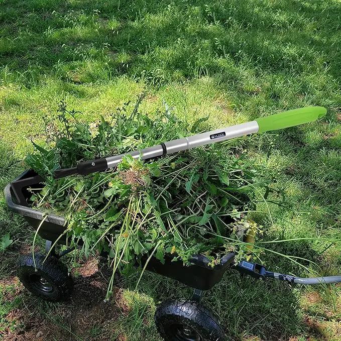 Adjustable Crack Weeder with 42.1IN Long Handle, L-Shaped Blade Serrated Edges for Digging Roots,Cutting Weeds,Removing Moss Between Driveway and Sidewalk Cracks by GreenHaven Gardens