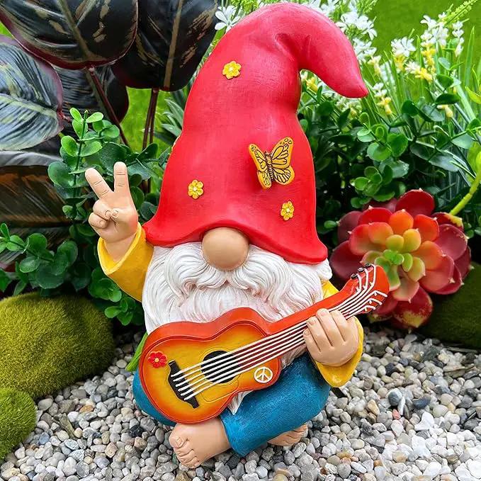Mood Lab Garden Gnome - Funny Hippie Gnome Figurine - 9.25 Inch Tall Lawn Statue - for Outdoor or House Decor by GreenHaven Gardens