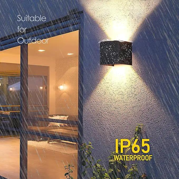 LANFU Aluminum 40W 3000K Cube Square Indoor Outdoor IP65 Waterproof Wall Lights Black Modern Wall Sconce LED Lighting Fixture Black 40W Larger Outside for Patio House by GreenHaven Gardens
