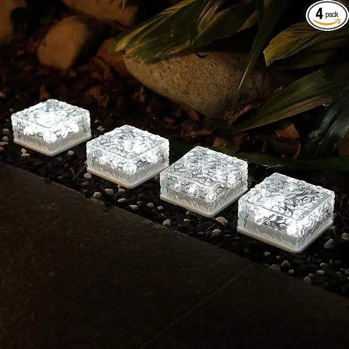 4Pcak Solar Brick Lights, Outdoor Solar Lights,-Pavers Lights,Solar Pathway Lights Outdoor Waterproof,for Garden Courtyard Pathway by GreenHaven Gardens