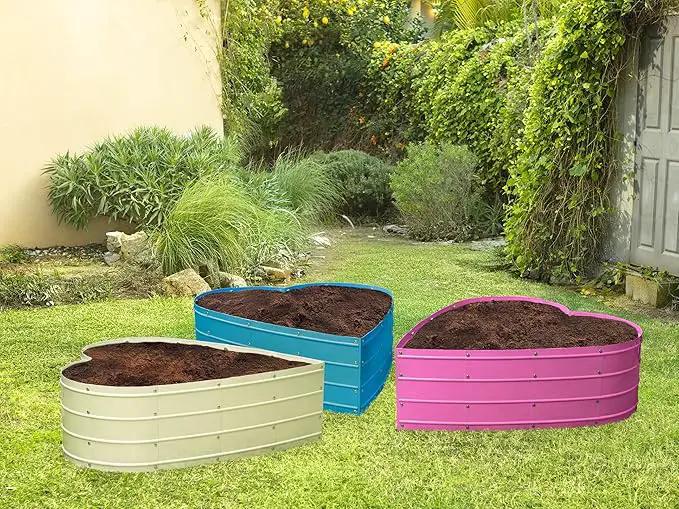 Galvanized Raised Garden Beds Outdoor // Planter Raised Beds for Gardening, Vegetables, Flowers // Large Metal Garden Box (White) // Tool-Free Assembly by GreenHaven Gardens
