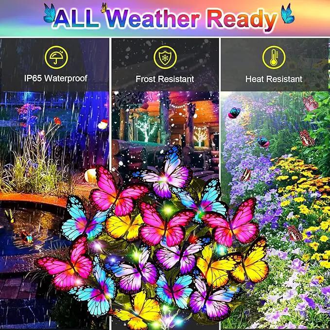 Solar Garden Lights Outdoor Waterproof Solar Lights 2 Pack with New Upgraded 72 LED 34 Butterfly Outdoor Solar Lights for Yard Outside Garden Pathway Decor Gifts for Womens Mother's Day by GreenHaven Gardens
