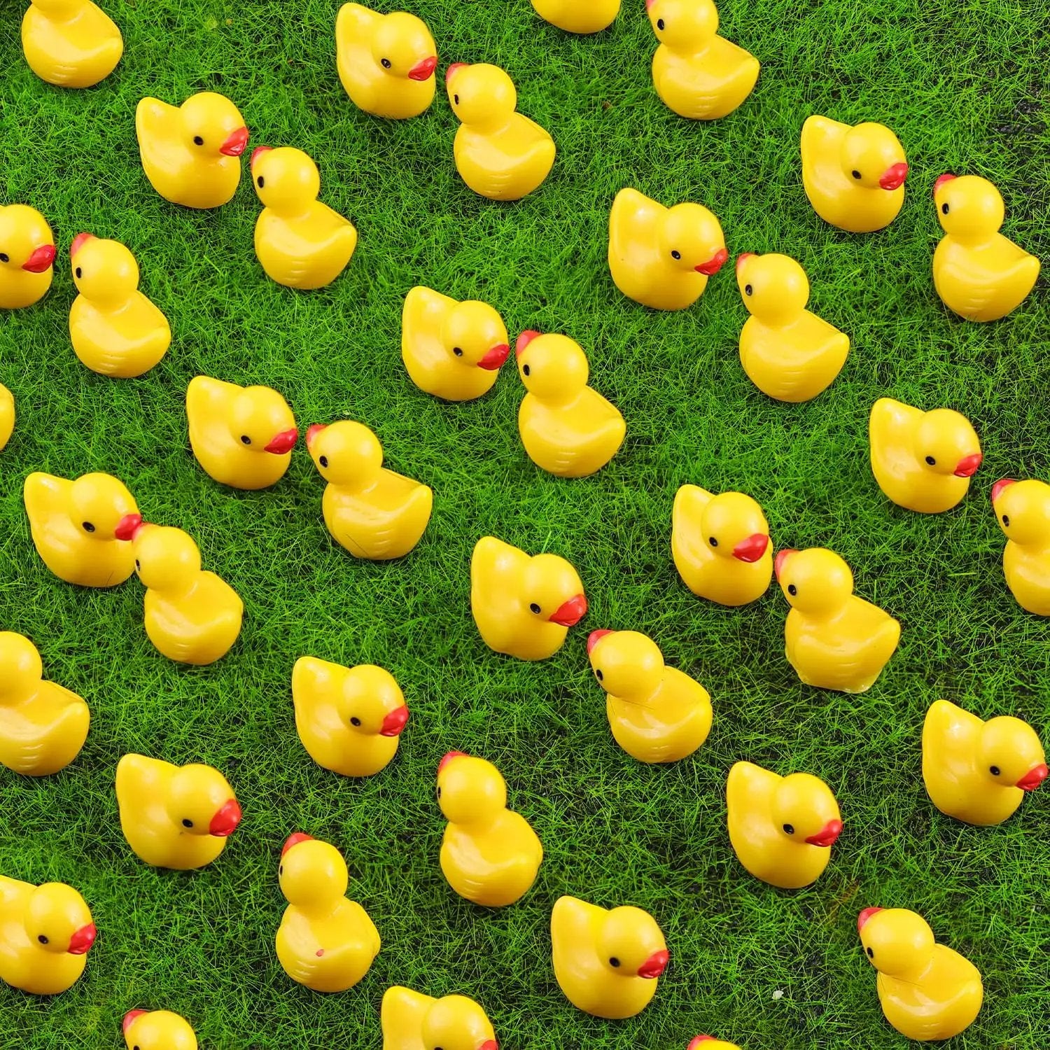 200PCS Mini Resin Animals Cute Yellow Tiny Ducks,Miniature Duck Figures to Hide,Little Animal Toys Small Figurines Bulk for Topper Desk Garden Dollhouse Landscape Aquarium Ornaments DIY Crafts & Decor by GreenHaven Gardens
