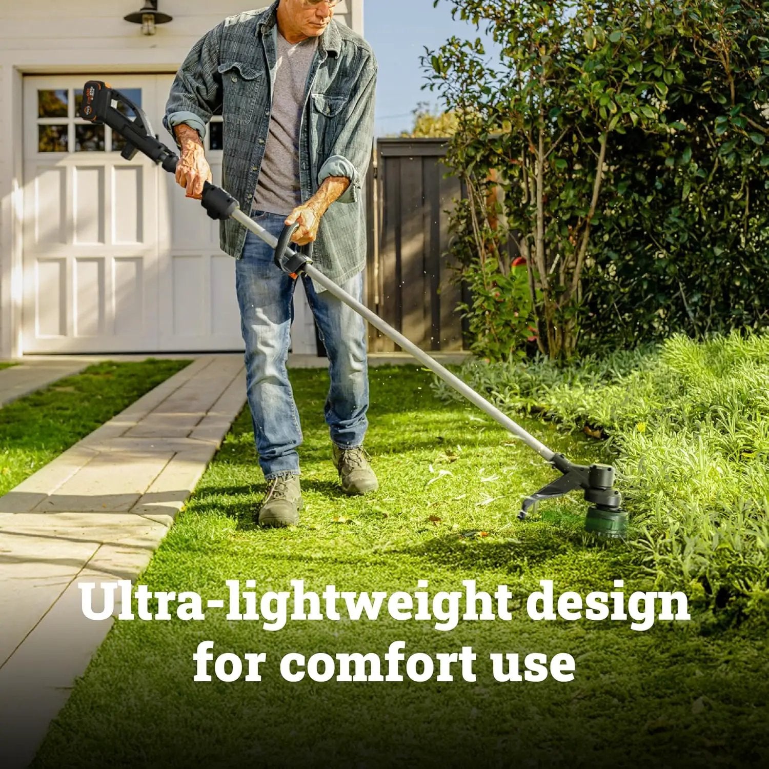 WORX Cordless String Trimmer, 20V 13''-15'' Weed Wracker with Brushless Motor 2.0, 21 cc Gas Equivalent, Quick-Line Reloading, Tool Only by GreenHaven Gardens