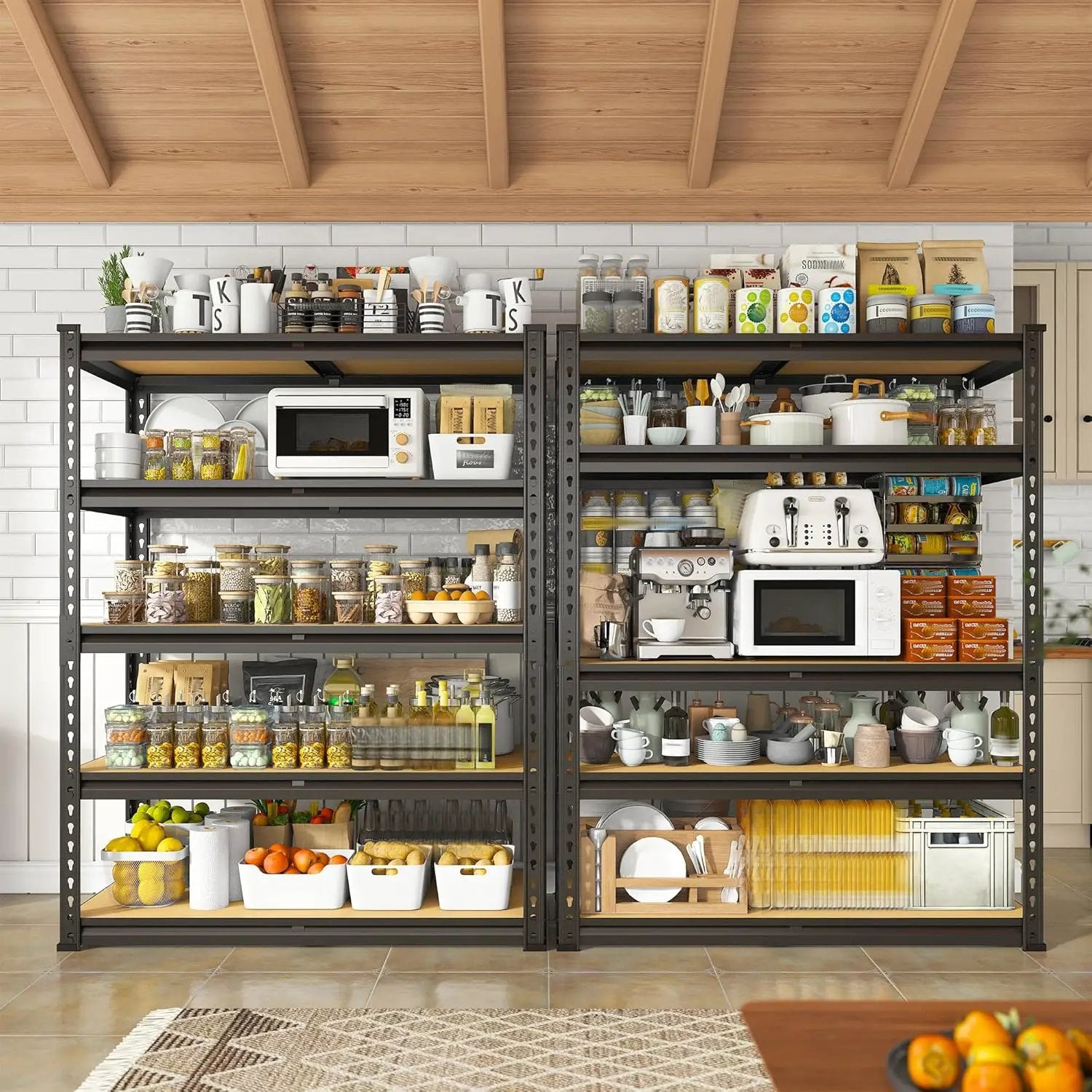 REIBII 2000LBS Garage Shelving Heavy Duty Storage Shelves 72" H Metal Shelving for Garage Shelves Adjustable 5 Tier Metal Shelf for Pantry Closet Kitchen Basement 35.5" W x 72" H x 15.8" D by GreenHaven Gardens