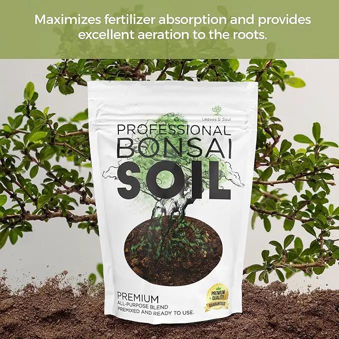 Bonsai Soil Premium All Purpose Blend | Pre-Mixed Ready to Use for Fast Drainage | Large 2.2 Quarts | Lava, Limestone Pearock, Calcined Clay and Pinebark | Made in USA by GreenHaven Gardens