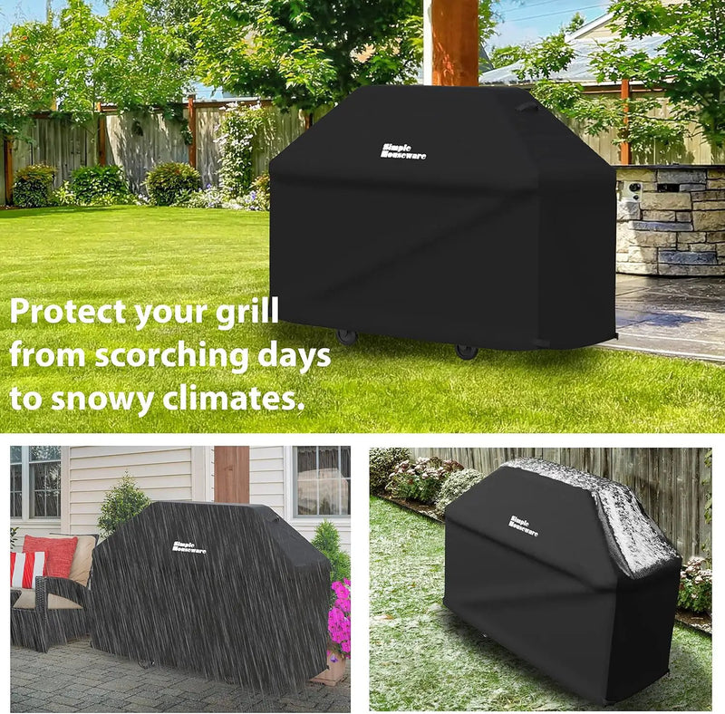 Simple Houseware 72 in. Waterproof Heavy Duty Gas BBQ Grill Cover, Weather-Resistant Polyester by GreenHaven Gardens