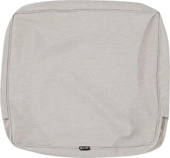 Classic Accessories Montlake Water-Resistant 21 x 22 x 4 Inch Patio Lounge Back Cushion, Heather Grey, Outdoor Loveseat Cushions by GreenHaven Gardens