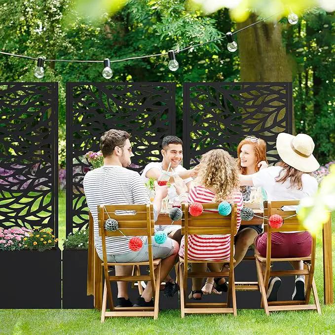 Casaphoria Metal Raised Garden Bed with Trellis and Wheels, 47"x24"x12" Planter Box for Climbing Plants, Vegetables & Vines, Features Drainage Holes and Privacy Screen (Black-Spring) by GreenHaven Gardens