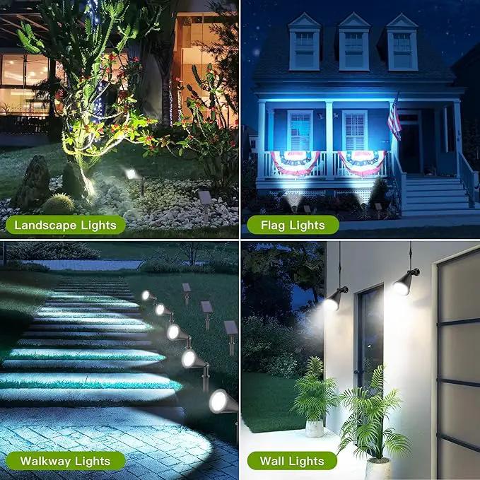 Solar Spot Lights for Outside, Waterproof Solar Spot Lights Dusk to Dawn, Solar Landscape Lights Solar Powered Lights for Garden Porch Walkway Patio (2 Pack) by GreenHaven Gardens