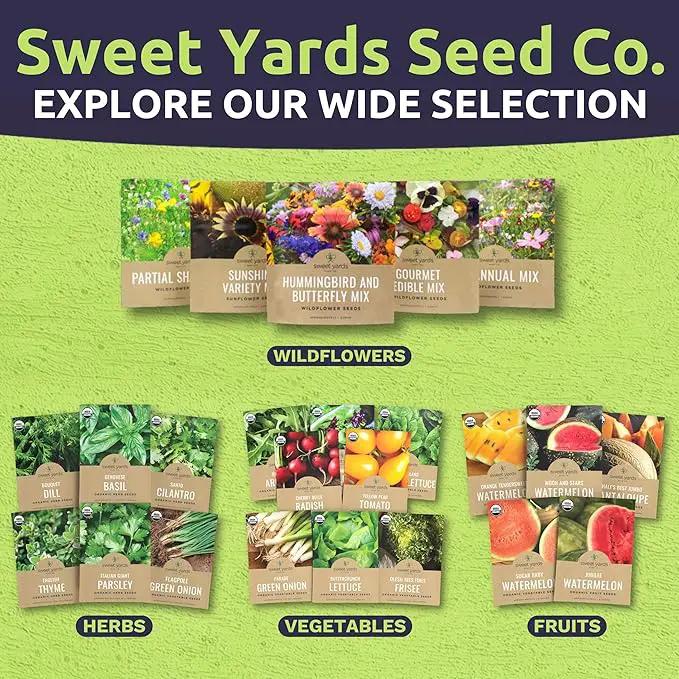 Organic Seeds Essential Variety Pack - 10 Individual Packs - 2025 Season - Summer Squash, Cherry Tomatoes, Arugula, Broccoli and More! for Indoor & Outdoor Planting (Non-GMO, Certified Organic) by GreenHaven Gardens