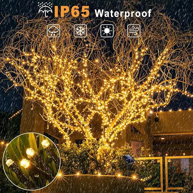 2 Pack Solar String Lights for Outside, Each 40Ft 120 LED Solar Lights Outdoor, 8 Modes Waterproof Solar Powered Twinkle Light for Backyard Patio Tree Party Garden Wedding Decoration, Warm White by GreenHaven Gardens