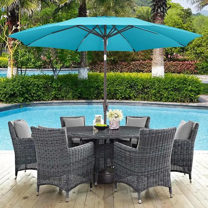 10ft Outdoor Patio Umbrella - Table Umbrella Waterprool UV Protection, Sombrillas de Patio with Push Button Tilt&Crank, Sun Umbrella for Pool, Porch, Garden, Deck, Backyard(Sky Blue) by GreenHaven Gardens