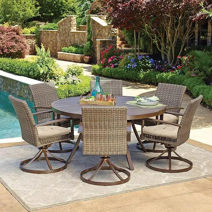 RACE LEAF Outdoor Seat Cushions Set of 2, 19" x 19" Square Patio Cushions, Plump Filling Tufted Water-Resistant Olefin Chair Seat Cushion with Ties for Non-Slip Support, Khaki by GreenHaven Gardens
