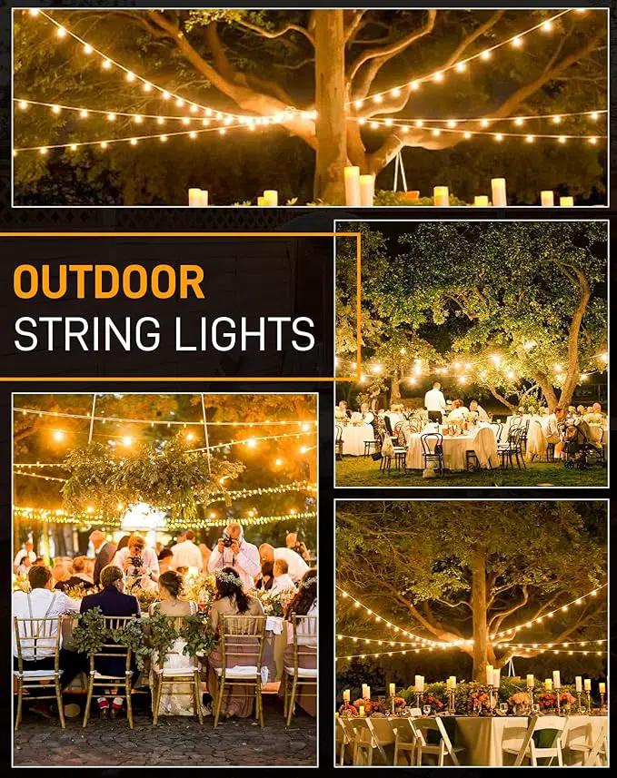 Outdoor String Lights Waterproof, 300FT Patio Lights with 146 Shatterproof ST38 Globe Bulbs(6 Spare), Connectable Dimmable LED Hanging String Lights for Outside Backyard Porch Balcony(150FT x 2) by GreenHaven Gardens