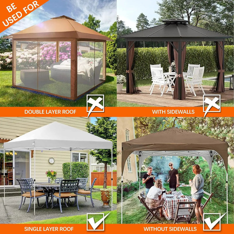 Mosquito Netting Outdoor Screen House Tent Screen Wall with Zipper for Camping, Patio, 10x 10 Gazebo and Tent (Black) by GreenHaven Gardens