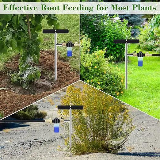 [Upgrade Design] Tree Watering Spike,Caulimo Deep Root Watering Tool Root Waterer Root Irrigator Tree Watering System Root Feed for Plants Trees Bushes Shrubs Made of Stainless Steel with Brass Valve by GreenHaven Gardens