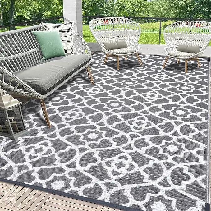 HEBE Outdoor Rug Waterproof 6x9, Plastic Straw Rug Camping Rug, Reversible Outdoor Patio Rugs RV Mat Clearance, Indoor Outside Floor Carpet for Porch,Deck,Camper,Balcony,Backyard by GreenHaven Gardens