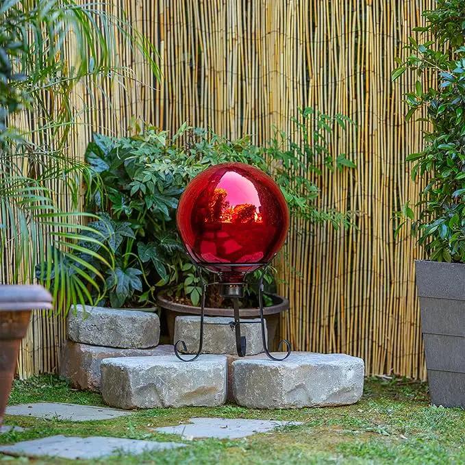 Alpine Corporation 10" Diameter Indoor/Outdoor Glass Gazing Globe Yard Decoration, Red by GreenHaven Gardens