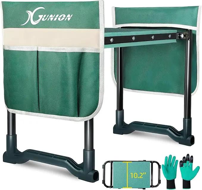 Garden Kneeler and Seat Gardening Stool Heavy Duty Garden Kneeling Bench with Handles Seat Bench Comes with Tool Pouch & Gloves Gardening Gifts for Seniors Women & Men (Green) by GreenHaven Gardens