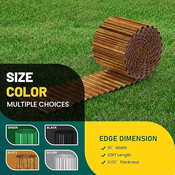 Corrugated Metal Garden Edging, 10"×20Ft Durable Landscape Border for Garden, Lawn, Flower Beds and Paver Edging (Rusty) by GreenHaven Gardens