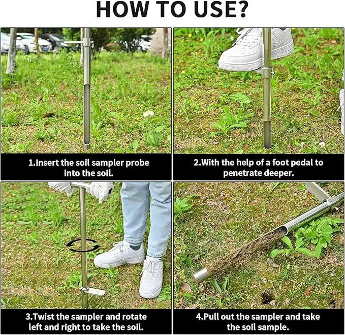 Soil Sample Probe, 36 Inch Soil Probe Rod, Ground Probe Rod, My Soil Test Kit, Stainless Steel Soil Sampler Tool for Soil Sampling, Gardening by GreenHaven Gardens