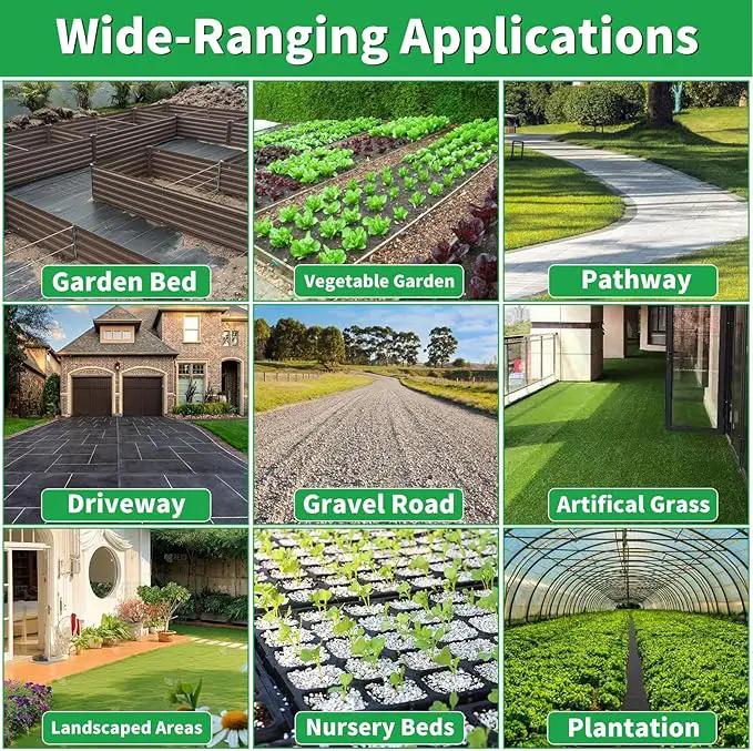 6FT X 180 FT Weed Barrier Landscape Fabric Heavy Duty,3.2 OZ Premium Garden Weed Blocker Fabric for Weed Control, Plastic Ground Cover with Woven Weed Cloth,Durable Landscaping Fabric by GreenHaven Gardens