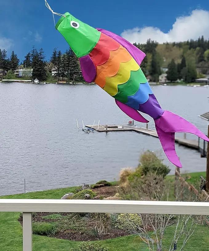 Madrona Brands Rainbow Fish Windsock | Durable Outdoor Hanging Decoration | Yard, Garden, Boat, Home and More | 40-Inch by GreenHaven Gardens