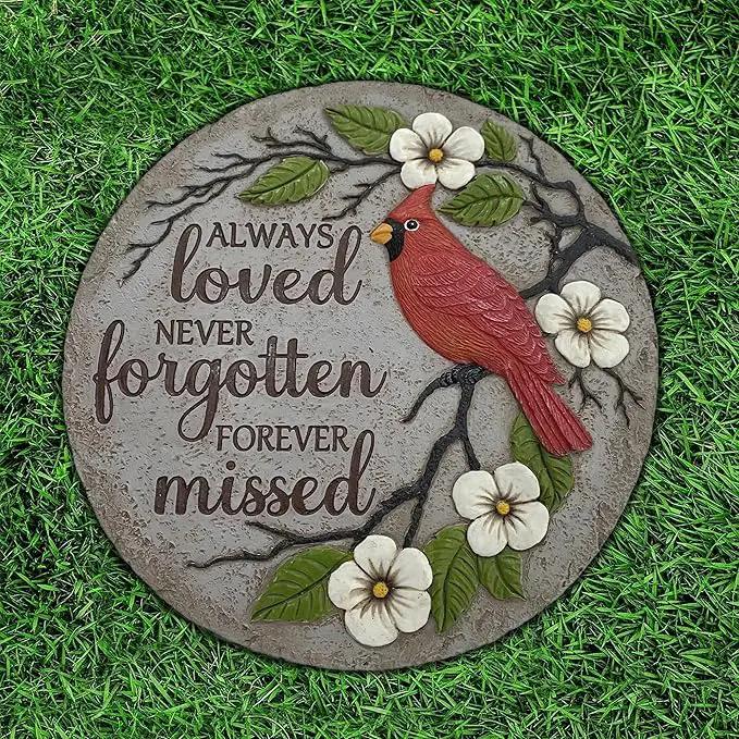 Cardinal Memorial Stones, Garden Memorial Stones for Loved Ones, Garden Stones in Memory of Loved Ones, Sympathy Gifts, Memorial Gifts Loss of Mother, Father TNS5 by GreenHaven Gardens