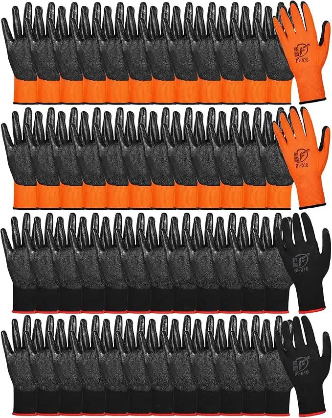 Nuogo 48 Pairs Gardening Gloves for Men Women Rubber Coated Safety Work Gloves Bulk for Gardening Construction Work by GreenHaven Gardens