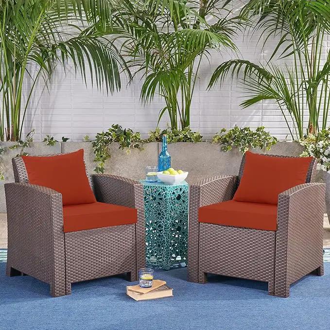 24x24 Inch Outdoor Cushions for Patio Furniture Set of 2, Waterproof Outdoor Chair Cushions w/Fade-Resistant, Removable & Machine-Washable Covers, Deep Seat Sofa/Couch Pad Replacement, Rust by GreenHaven Gardens
