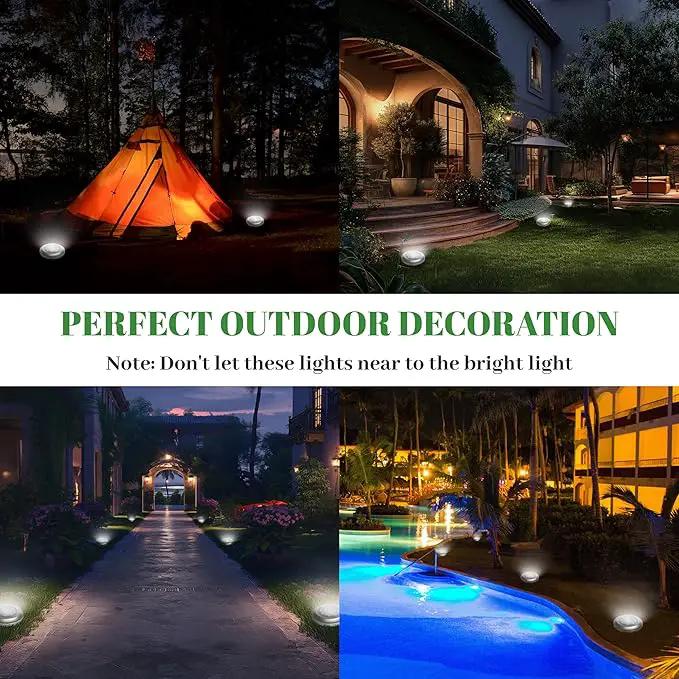 Flumy Solar Lights Outdoor Waterproof, Disk Ground Lights Outdoor Solar Lights for Yard, Patio, Pathway, Lawn, Walkway, Camping, Pool, Solar Ground Lights Walkway Lights Deck Lights, 8 Pack White by GreenHaven Gardens