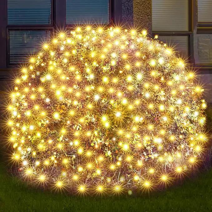 Led Christmas Net Lights Outdoor Christmas Decorations 120Led 6Ftx4Ft Connectable Waterptoof Mesh Net Lights for Trees Bushes Wedding Garden Outdoor Christmas Decorations WarmWhite by GreenHaven Gardens
