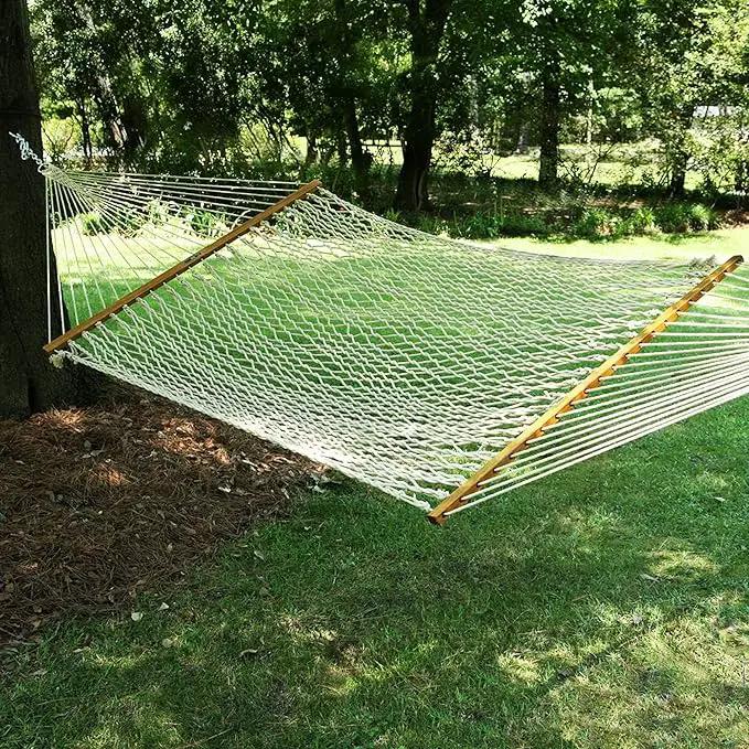 Original Pawleys Island 13DCOT Large Oatmeal DURACORD Rope Hammock with Free Extension Chains & Tree Hooks, Handcrafted in The USA, Accommodates 2 People, 450 LB Weight Capacity, 13 ft. x 55 in. by GreenHaven Gardens
