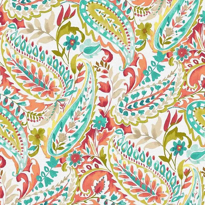 LVTXIII Outdoor Low Back Chair Cushions, Seasonal Replacement Adirondack Chair Cushion with Ties, Patio Waterproof Seat Cushions for Home Garden Use, 21 W x 21 D, Set of 2, Pretty Paisley by GreenHaven Gardens
