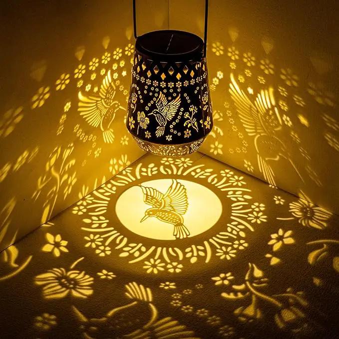 Solar Lanterns Outdoor Decor Waterproof,2Pack Hummingbird Hanging Gifts for Women, Mom, Solar Garden Lights Metal Decoration for Outside,Yard, Patio,Garden,Porch,Pool