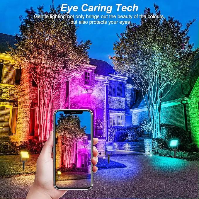 T-Sun Solar Spotlights Outdoor, 4 in 1 Color Changing Solar Landscape Spot Lights Auto ON/Off RGB Solar Garden Pond Lights for Yard, Pathway, Driveway, Pool Area(RGB) by GreenHaven Gardens