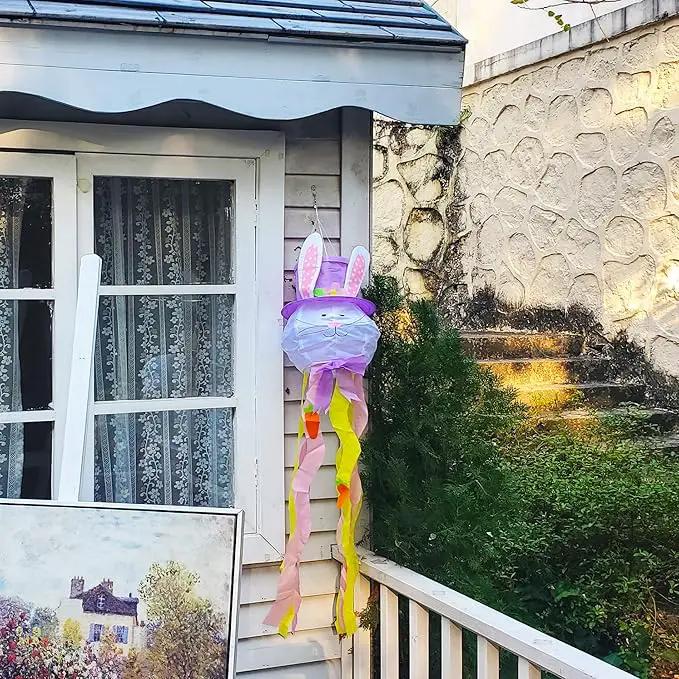 Easter Windsock Bunny Wind Socks Enduring Wind Socks for Outdoor Hanging Yard and Party Winter Festival Garden Décor 44.9 Inch by GreenHaven Gardens