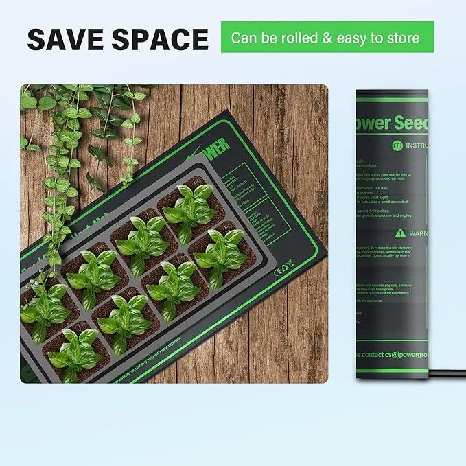 iPower Durable Waterproof Seedling Heat Mat Warm Hydroponic Pad for Efficient Seed Starting, Greenhouse Use, and Germination, 10" x 20", Black by GreenHaven Gardens