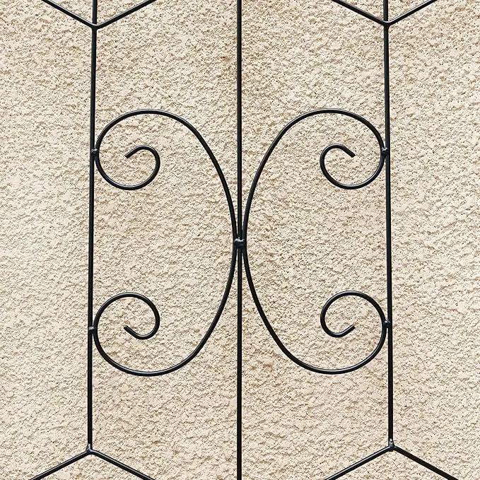 Metal Garden Trellis Rustproof Trellis for Climbing Plants Outdoor Flower Support (Black-4 Pack, 71"x19.7") by GreenHaven Gardens