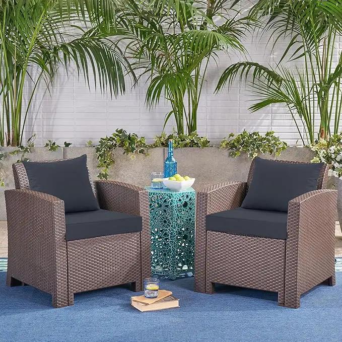 Outdoor Chair Cushions Set of 2, Waterproof Outdoor Cushions for Patio Furniture w/Fade-Resistant, Removable & Machine-Washable Covers, 19x19 Inch, Ideal for Seat in Gardens/Porch, Dark Grey by GreenHaven Gardens