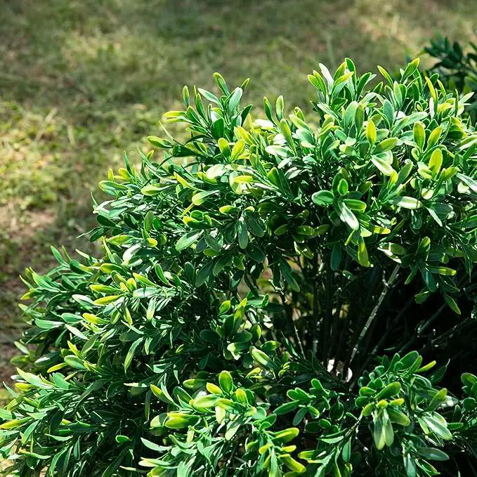 Premium 16" Diameter Artificial Japanese Boxwood Topiary – Set of 2 Faux Plants with Ground Spikes – UV-Resistant, Realistic Outdoor & Indoor Garden Décor – Weatherproof and Durable by GreenHaven Gardens