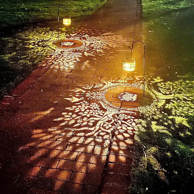 2 Pack Tree of Life Outdoor Solar Hanging Lanterns Waterproof LED Solar Lights Metal Decorative Lanterns for Garden, Patio, Courtyard, Backyard, Yard Decor Unique Tree of Life Gifts for Women by GreenHaven Gardens