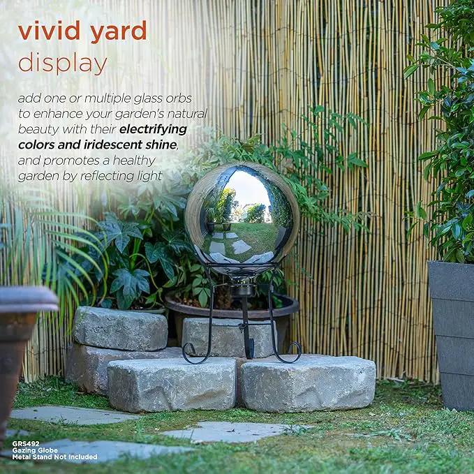 Alpine Corporation 10" Diameter Indoor/Outdoor Glass Gazing Globe Yard Decoration, Silver by GreenHaven Gardens