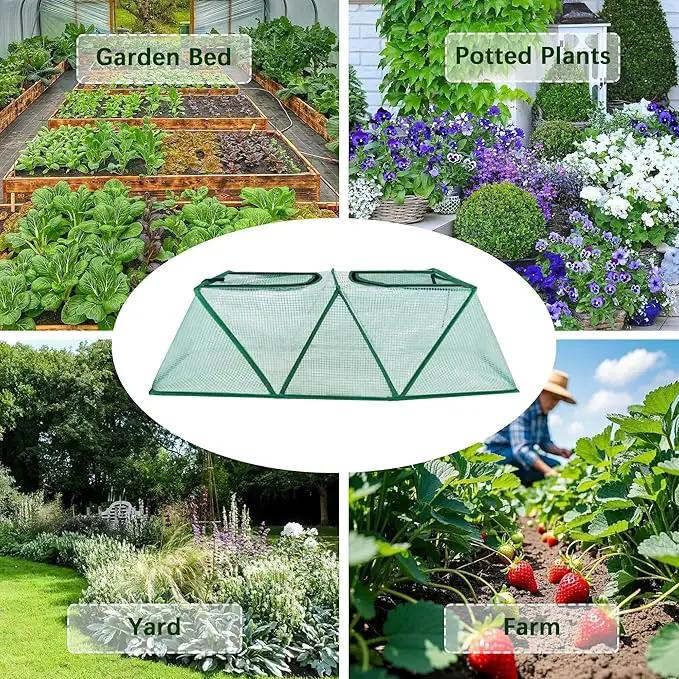47.2" *14.6" *13.4" Foldable Garden Row Accelerator Plants Cover for Raised Garden Bed, Mini Greenhouse Cover with Two Air Hole and Breathable Mesh, Frost Cover for Plant Vegetable Seedling Protector by GreenHaven Gardens