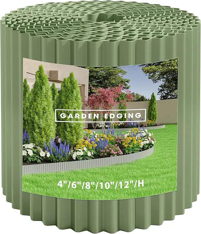 Metal Garden Edging Border, Corrugated Steel Landscaping, DIY for Lawn (Green, 10 Inch x 20FT) by GreenHaven Gardens