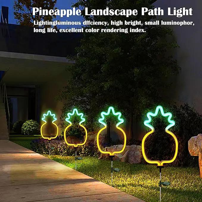 SunKite Pineapple Solar Garden Lights Solar Decorative Stake Lights Outdoor Waterproof Solar Neon Lights for Garden,Yard, Lawn, Pathway, Patio,Backyard Decor(2 Pack) by GreenHaven Gardens